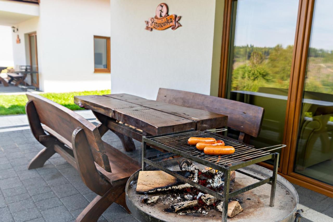 Malinowe Wzgórze domki 90 m2 z sauną i balią Krzeszna Exterior foto